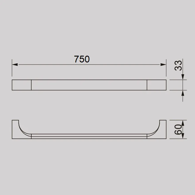 ACQUA 600mm Single Towel Rail Chrome - Image 2