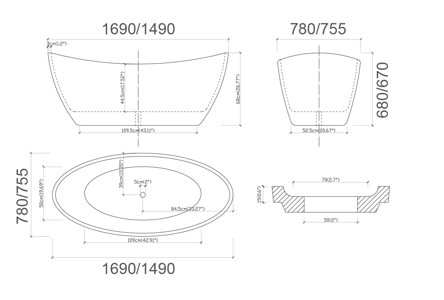 BRAVO Free Standing Bath Tub - Image 3