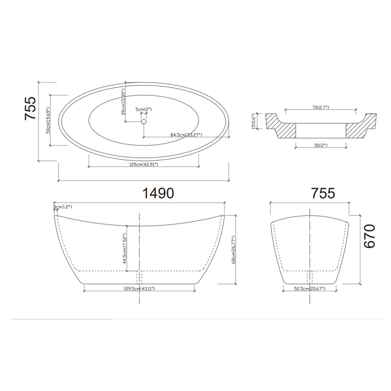 BRAVO Free Standing Bath Tub - Image 4