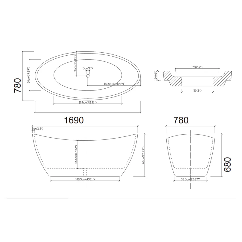 BRAVO Free Standing Bath Tub - Image 5