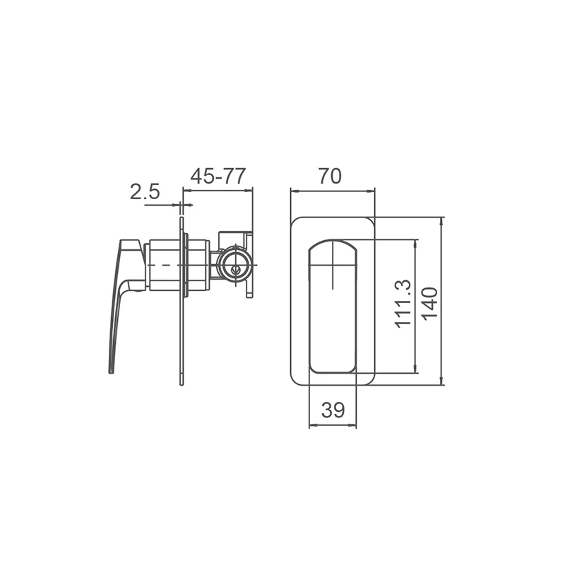 BRAVO-II Shower Mixer Gun Metal - Image 2