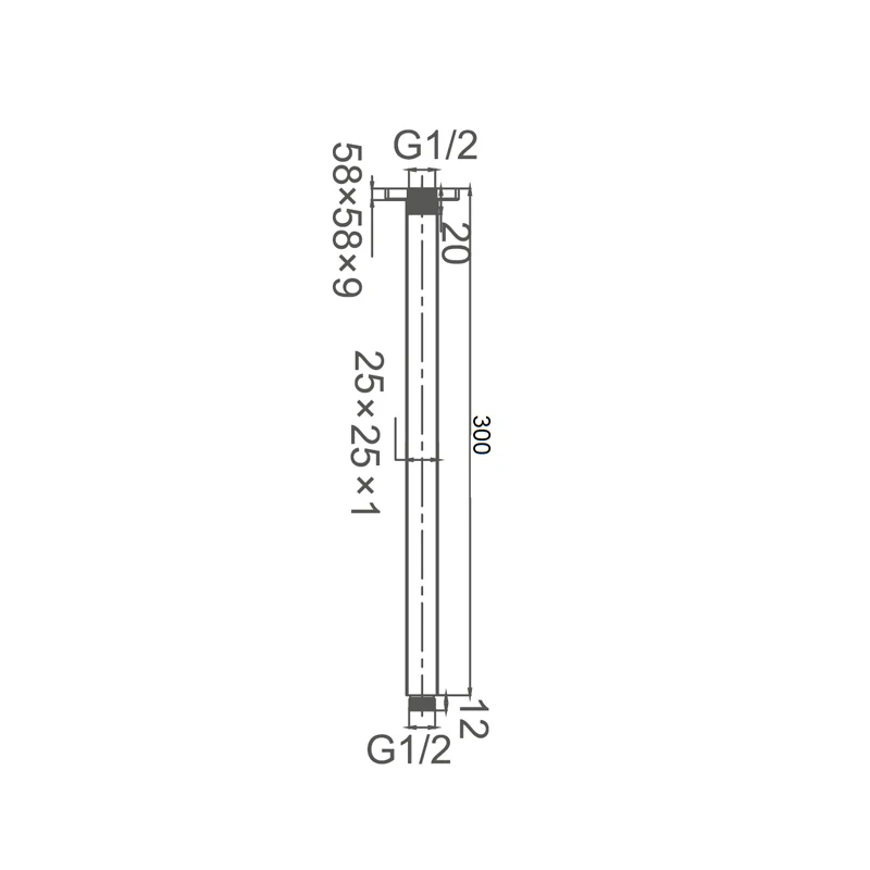 DOCCIA 300mm Round Ceiling Dropper Chrome - Image 2
