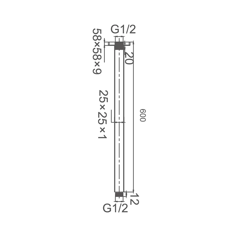 DOCCIA 600mm Round Ceiling Dropper Brushed Nickel - Image 2