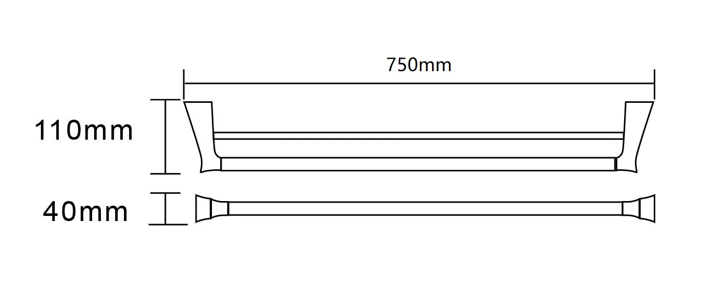 EXON 750mm Double Towel Rail Gun Metal - Image 2
