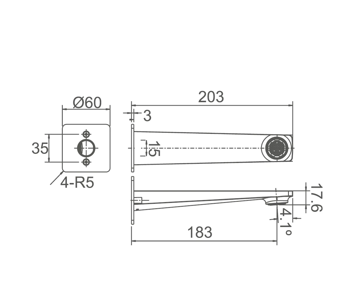 EXON Fixed Bath Spout Chrome - Image 2