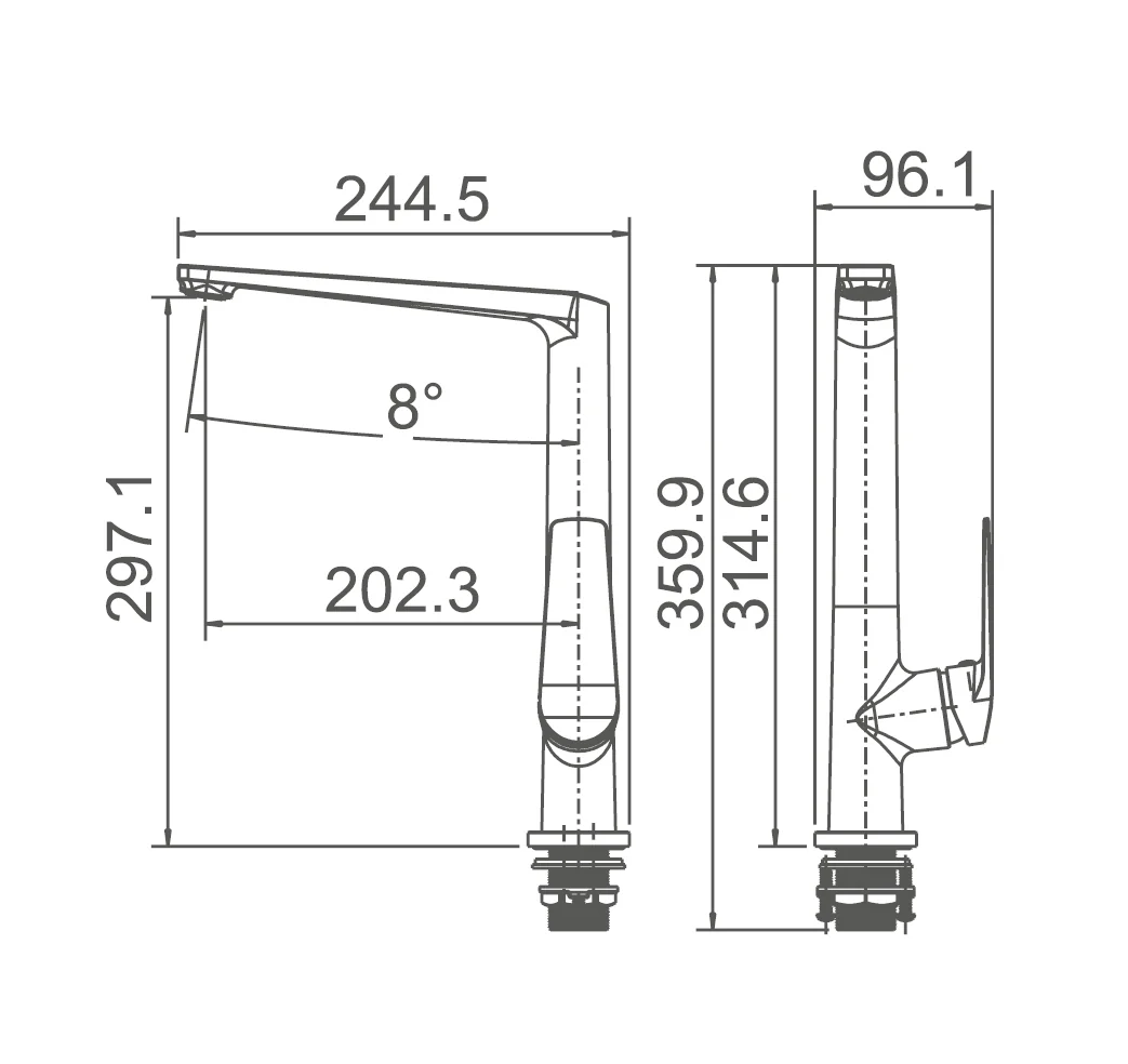 EXON Sink Mixer Gun Metal - Image 2