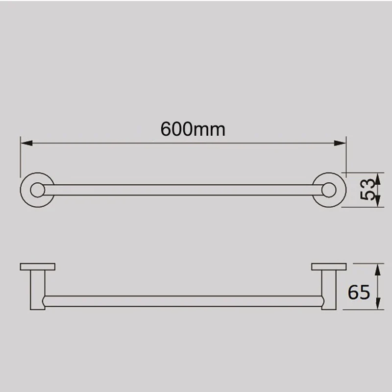 JESS 600mm Single Towel Rail Matte Black - Image 3