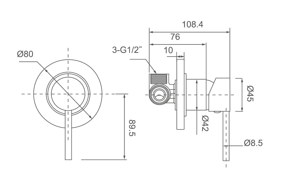 JESS Shower Mixer Brushed Brass - Image 3