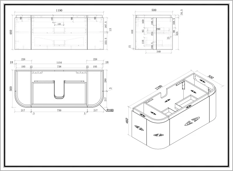 MILAN 1200mm Vanity Wall Hung - Image 8