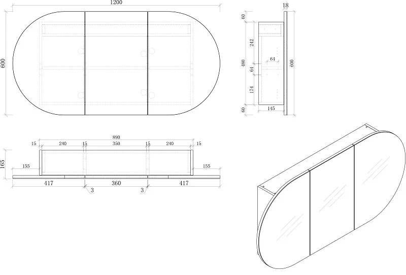 MILAN 1200mm Vanity Wall Hung - Image 9