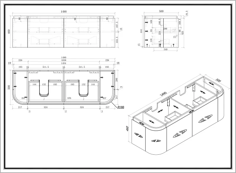MILAN 1500mm Vanity Wall Hung - Image 6