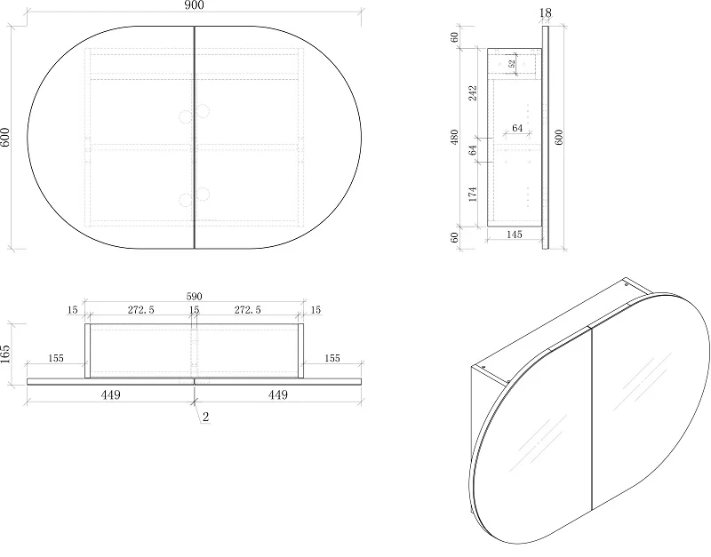MILAN 900mm Vanity Wall Hung - Image 6