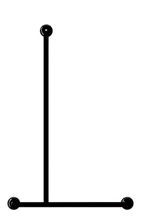 MOBI CARE T Shape Shower Rail - Matte Black - Left Hand