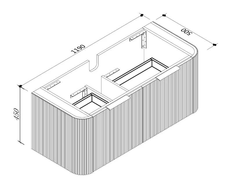 PIAZA 1200mm Wall Hung Vanity - Image 3