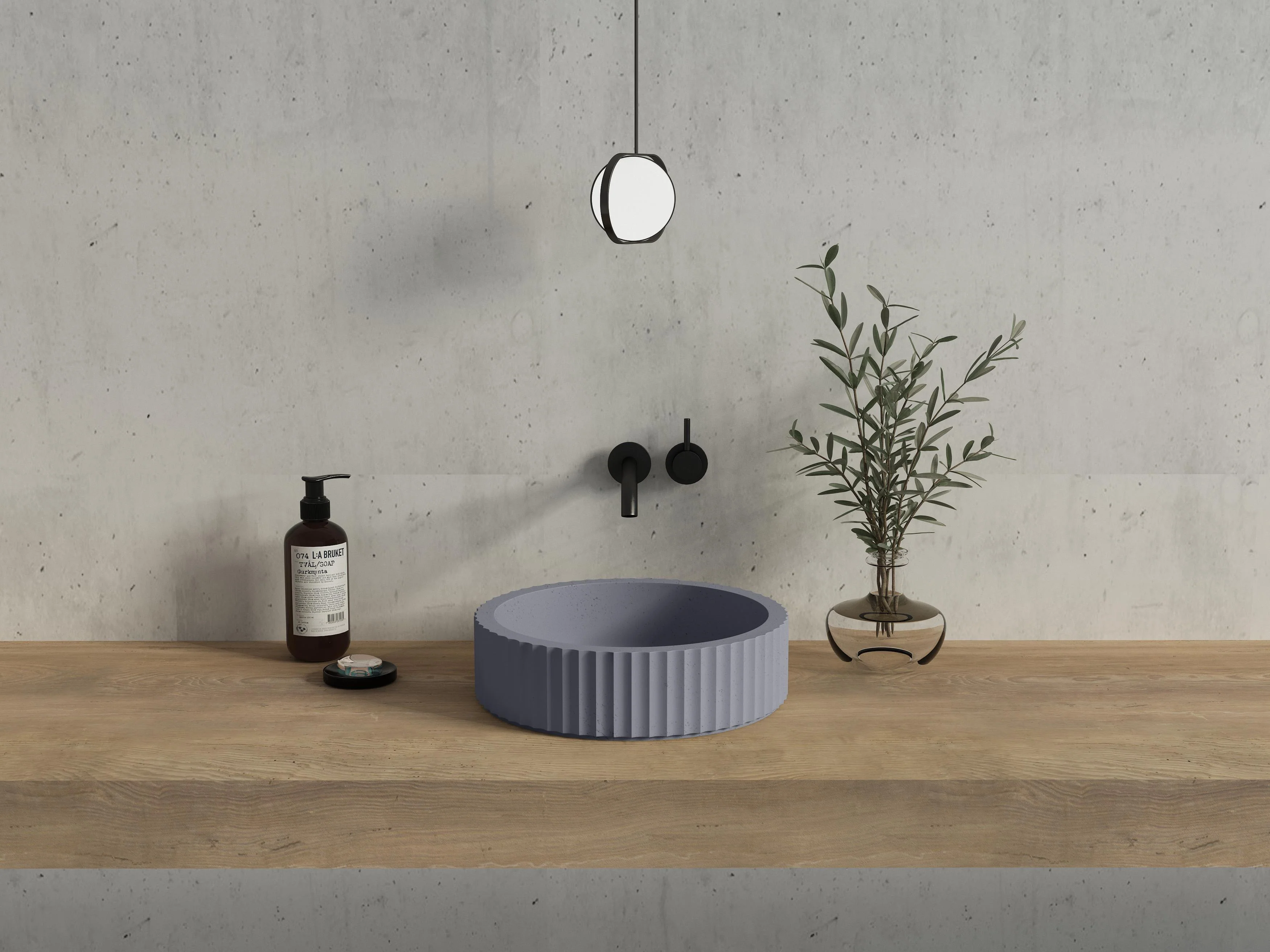 PIAZA Above Counter Basin Matte Grey