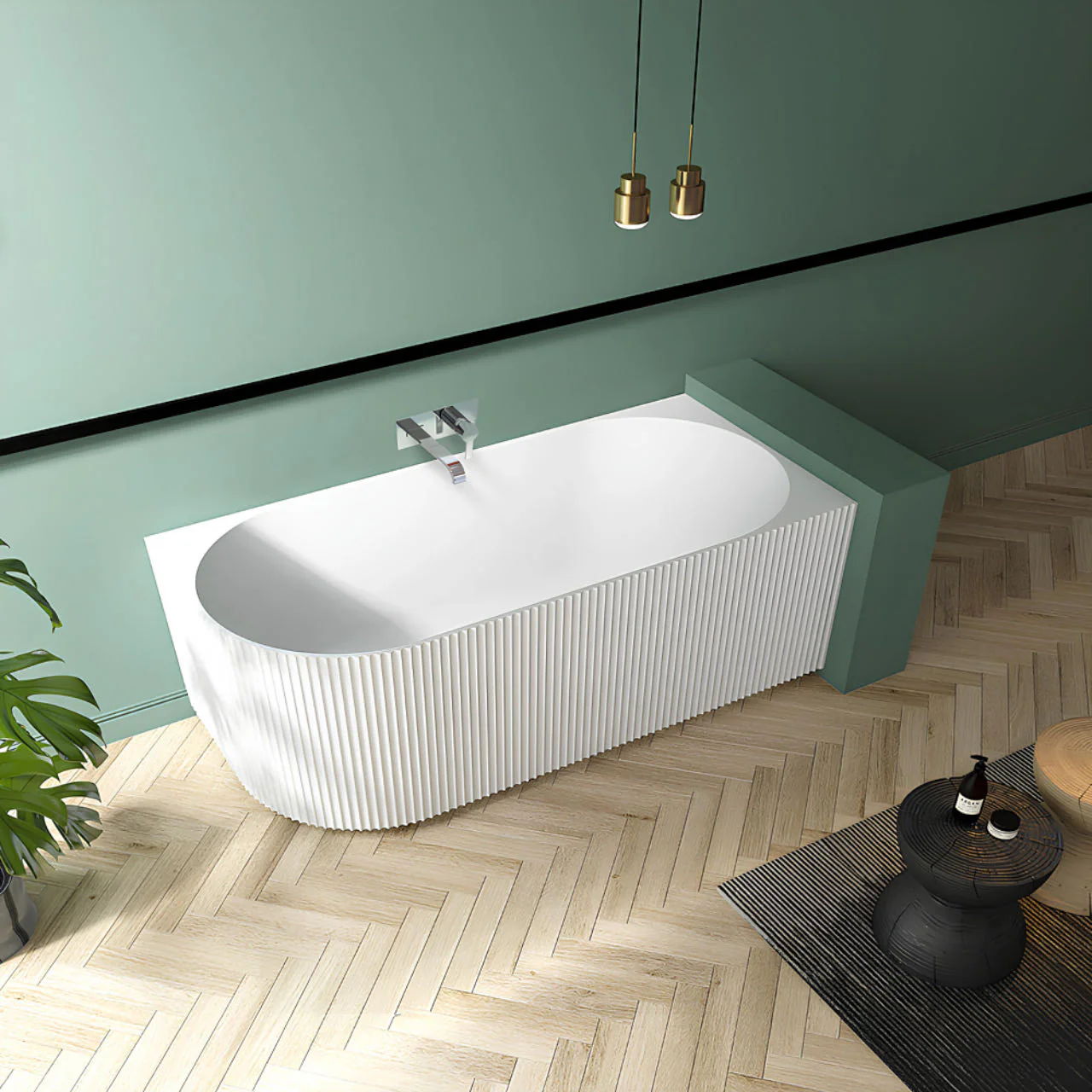PIAZA Right Hand Free Standing Bath - Image 4