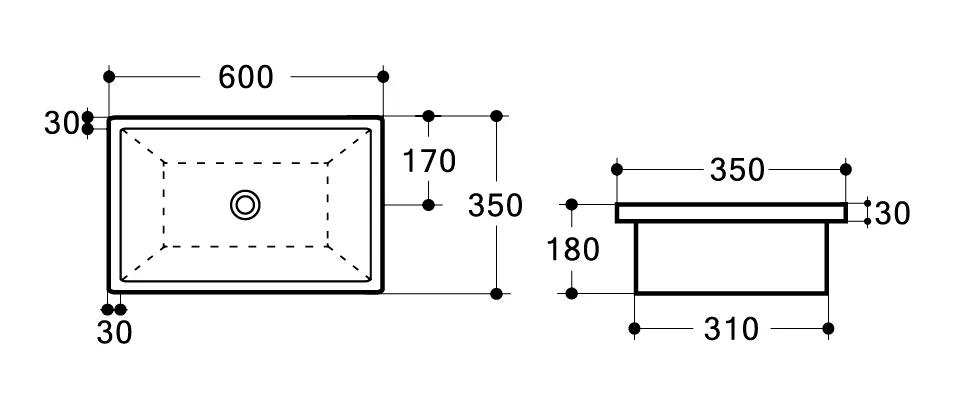 QUBI-II 600 Under Counter Basin - Image 3
