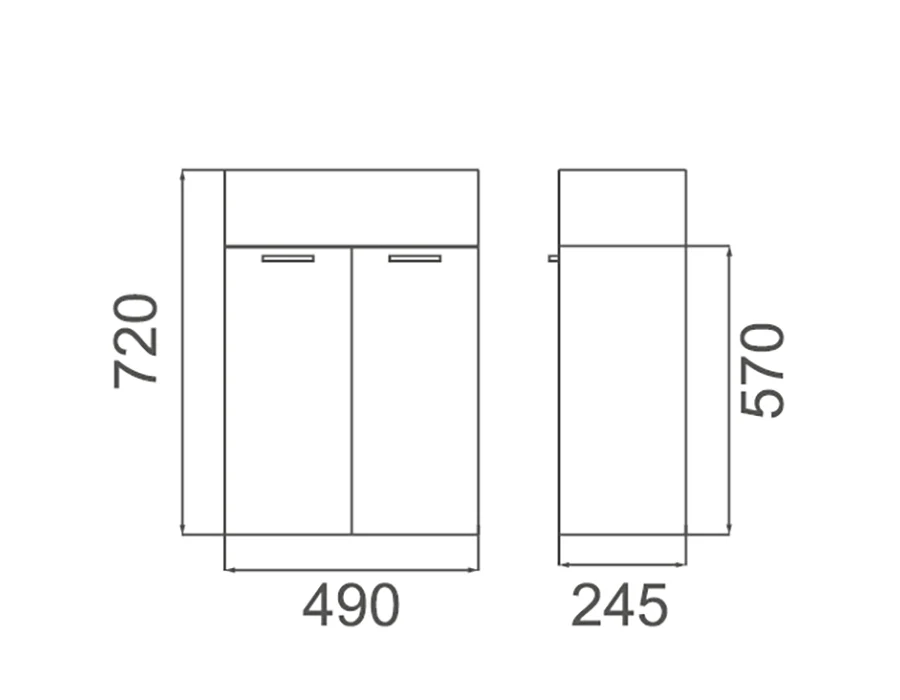 TINY 50 Wall Hung Vanity with Ceramic Top - Image 3
